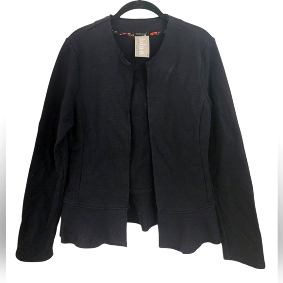 DOLAN/ANTHROPOLOGIE black open peplum blazer, size M - Picture 2 of 7